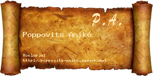 Poppovits Anikó névjegykártya
