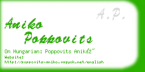 aniko poppovits business card